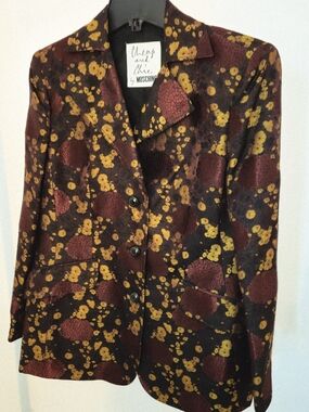 Moschino Vintage Burgundy and Mustard Suit Size 10